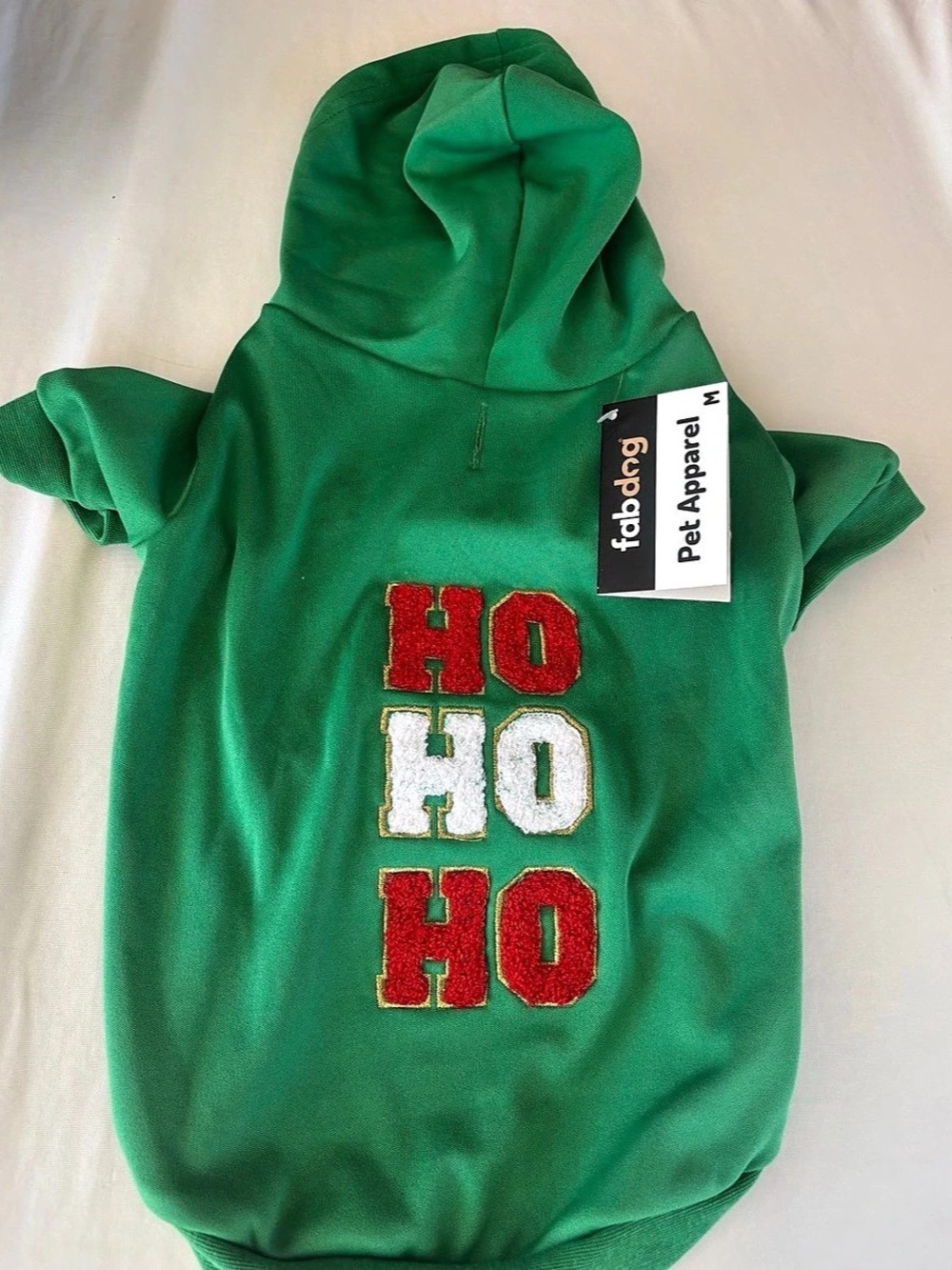 fabdog Ho Dog Hoodie Green & Red Medium